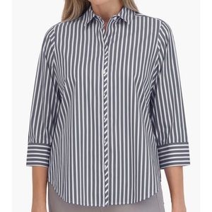 Foxcroft Non Iron Button-Up Black & White Shirt Size 10